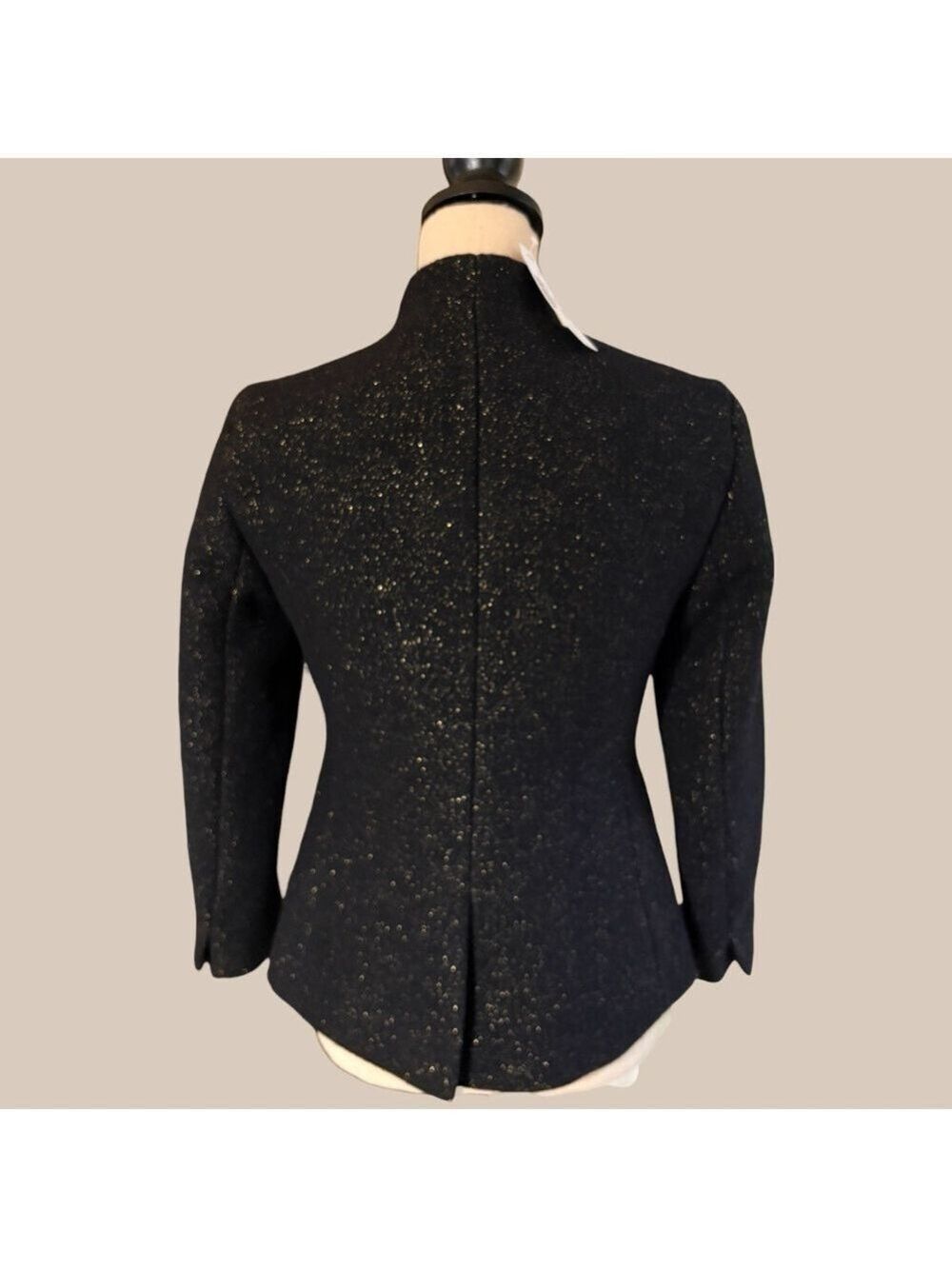 J. Crew Black Sparkle Wool Open-Front Blazer. Pockets/Lined. Size 0. New w/tags! - Picture 6 of 17